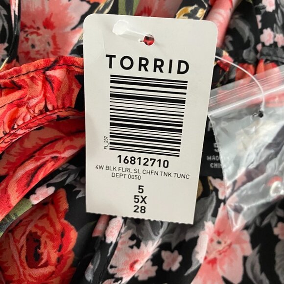 Torrid Georgette Tunic Tank Top Women's 5X Floral Sleeveless Chiffon NWT - Picture 8 of 11